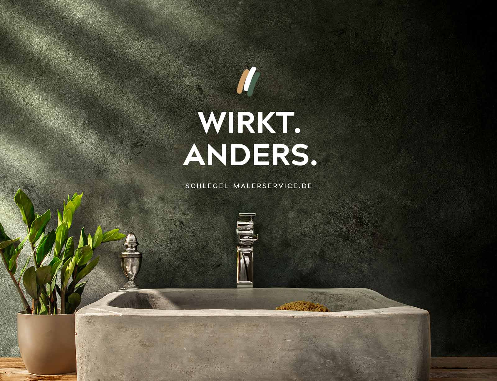 dg schlegel branding waschbecken mit Text a